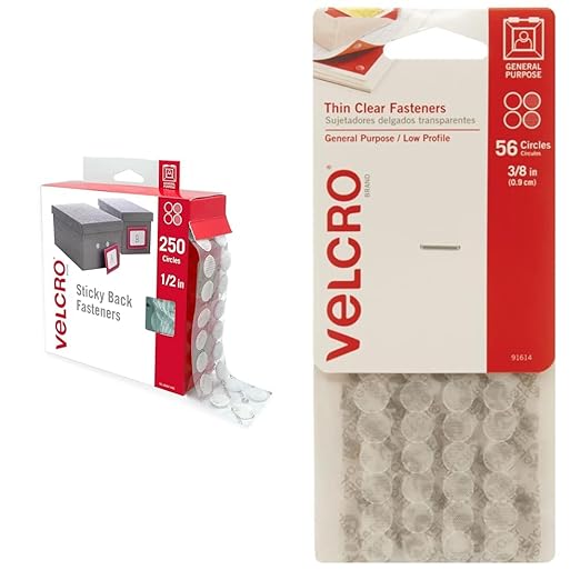 VELCRO Brand Dots with Adhesive | 250pk, White | Small 1/2 Inch Circles | Sticky Back Round Dots & Thin Clear Fasteners | General Purpose/Low Profile | Perfect for Home or Office