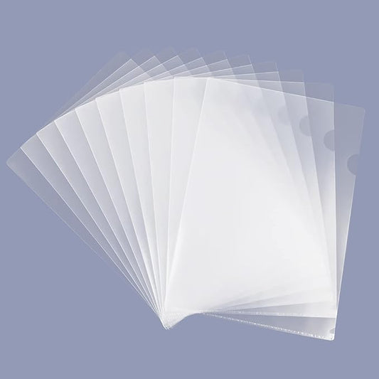 GOMRQING Clear Document Folder Copy Safe Project Pockets fits 8.5x11 Letter Size US Paper,L-Type Plastic Clear Paper Sleeves Protector Resume File Poly Jacket Folders Organizer in Transparent 30 Pack