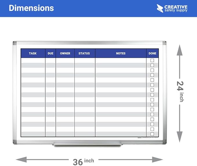 Task List Whiteboard 36" x 24"