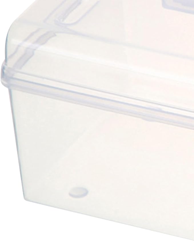 Transparent Storage Box Large Capacity Handheld Desktop Organizer Portable Multifunctional Storage Container with Handle for Home Office (L)