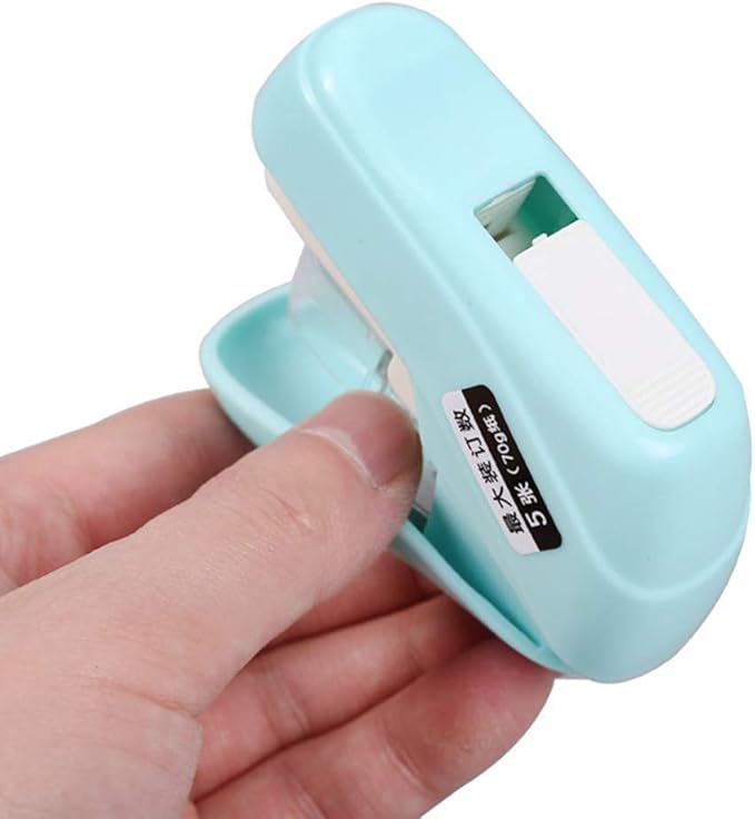 Pocket Stapler Stapleless Stapler School Office Tools Paper Capacity 8 Sheets Effortless for Student, As Described