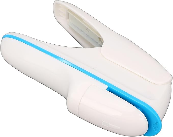 Zunate Stapleless Stapler, White Portable ABS for Home and Office Use, 8 Sheets A4 Paper Capacity No Staple Mechanism for Secure and Easy Binding Paper