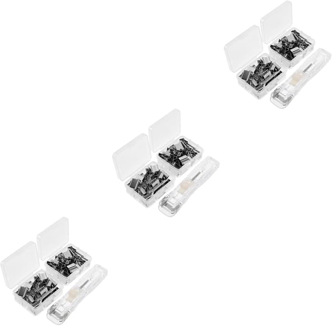 Operitacx 3sets Reusable Document Stapler Paper Clips Office Binding Tool for and Document Organization for Home School and Travel