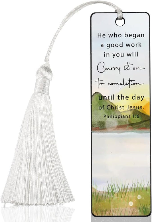 Christian Completion Encouraging Bookmark, Inspirational Gift for Believers, Uplifting Gift for Spiritual Readers, Spiritual Bookish Present, Unique Scripture Design Bookmark, WCB77
