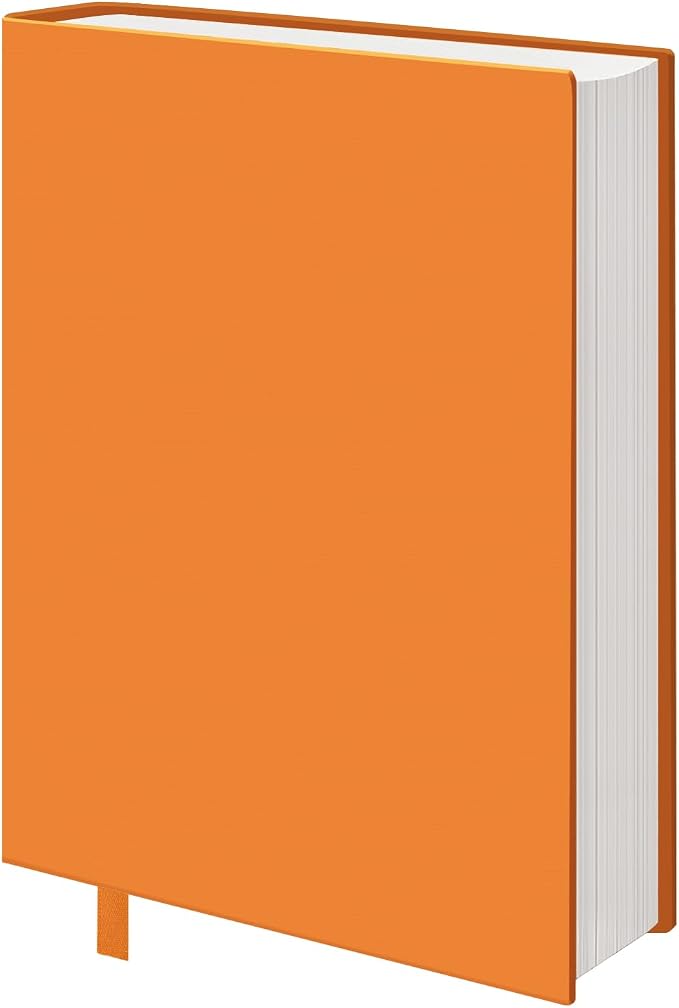 KICNIC Big Orange Fabric Book Cover for Hardcover, 9x11 Inch, 1 Pack, Up to 10”x12.5”, Adjustable School Book Sleeve Protector for Teens, Stretchable Decorative Cloth Book Sox for Book Lovers