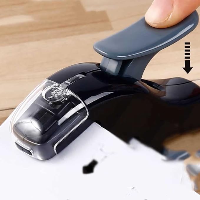 Mini Stapleless Stapler, Safe and Labor-Saving Student and Office Stationery(Black-JoJo's Bizarre Adventure1)