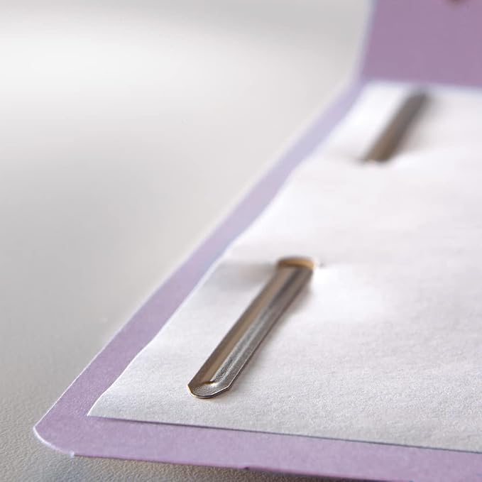 Smead Fastener File Folder, 2 Fasteners, Reinforced 1/3-Cut Tab, Letter Size, Lavender, 50 per Box (12440) (Pack of 5)