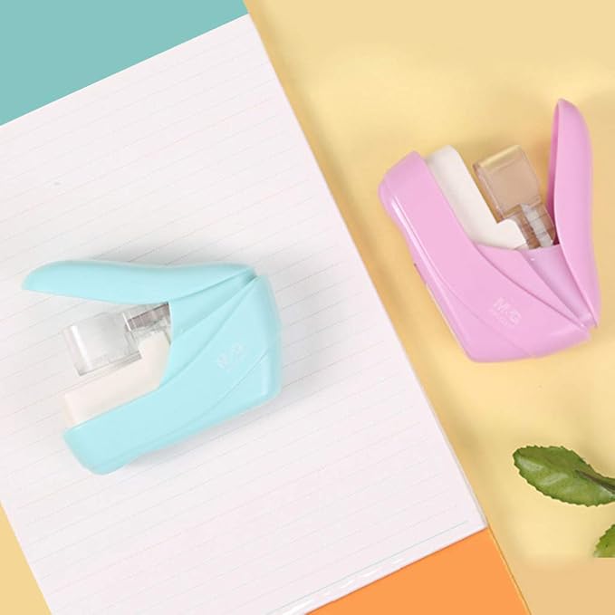 Pocket Stapler Stapleless Stapler School Office Tools Paper Capacity 8 Sheets Effortless for Student, As Described