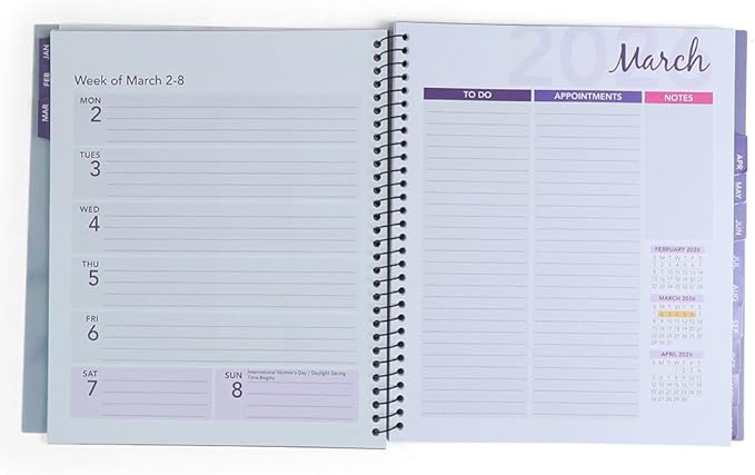 RE-FOCUS THE CREATIVE OFFICE 2026 Annual Calendar Planner 13 month with To-Do Lists between each month for Tasks, Notes or Appointments. Heavyweight Paper with Tabs. Durable, Sturdy Calendar Planner cover resistant to bending, breaking, or ripping. Dat...