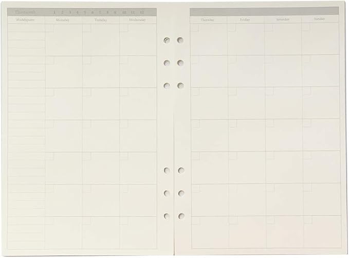 6 Ring Binder Refill, Undated A5 Planner Inserts, Monthly Planner Refill for Compatible with Filofax, Tracker Book, 45sheets/90pages, Harphia(A5 5.59 x 8.27'',Monthly)