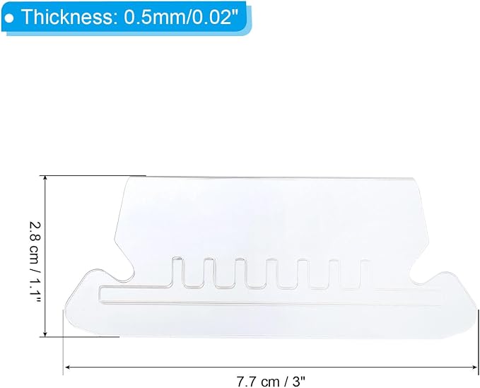 PATIKIL 3 Inch File Folder Labels, 25pcs File Folder Tabs with Inserts Labels Plastic Clear for Hanging Folders Binders Quick Identification Organizer
