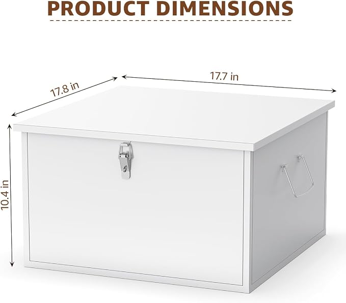 Fireproof and Waterproof Stainless Steel Hanging File Folder Box for Legal Size,Fun Storage Heavy-duty All-metal File and Document Safe,White