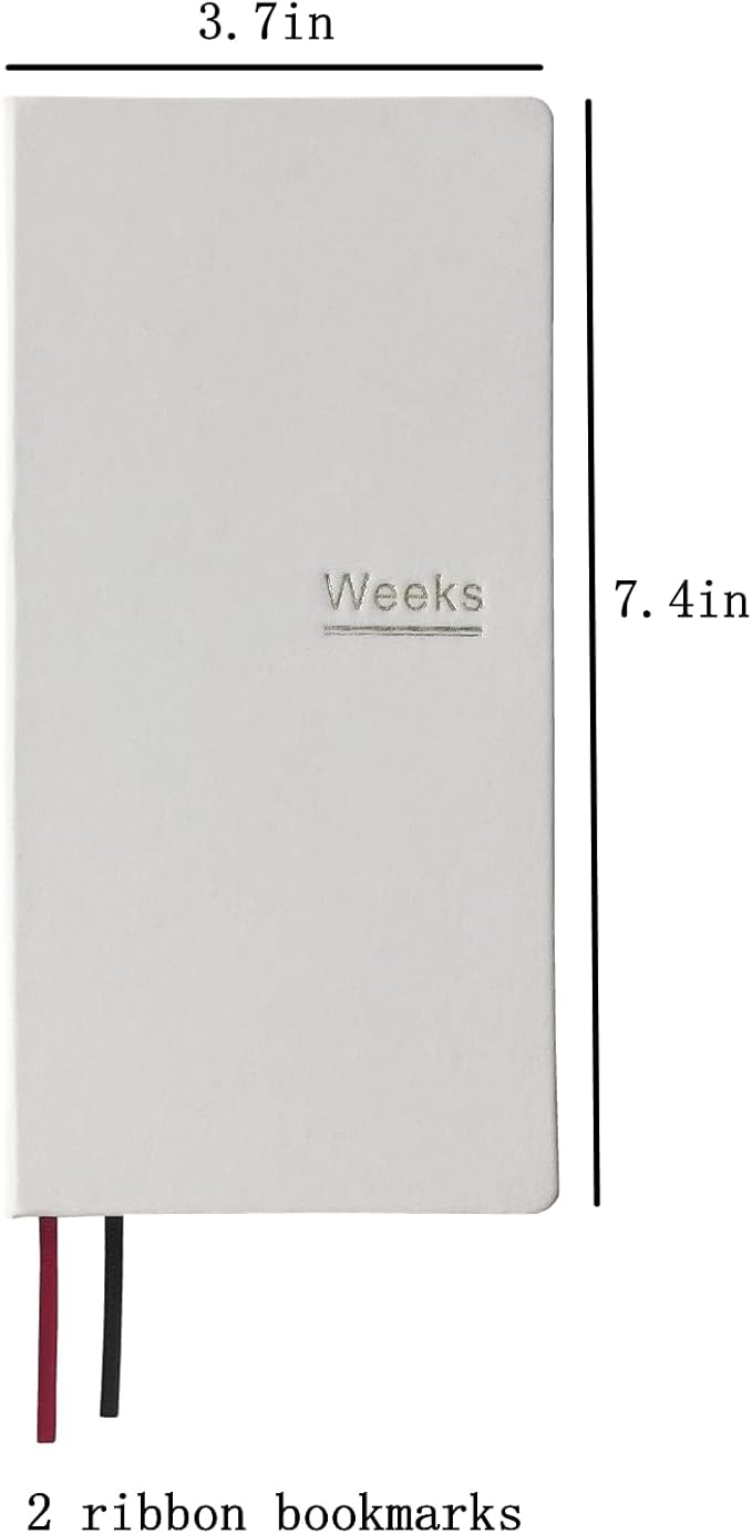 Undated Weekly Planner Notebook Pocket Organizer Appointment Book Journal Notebook A6 Week Plan Notepad (White)