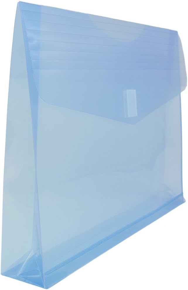 JAM Paper Plastic Envelopes with Hook & Loop Closure - 2" Expansion - Letter Booklet - 9 3/4" x 13" - Blue - 12/Pack