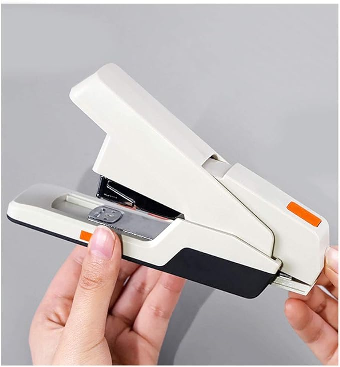 Liudan Ergonomic Desktop Stapler, Office Supplies, Office Supplies, Desk Accessories, Labour-Saving, 20-Sided Capacity, Beige Office Stapler