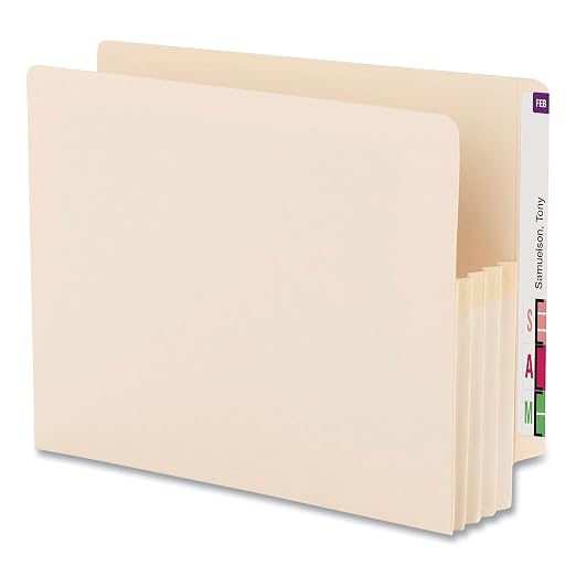 Smead End Tab Manila File Pockets with Reinforced Tab
