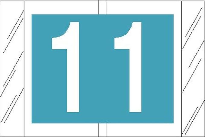 Tabbies Original COL'R'TAB 11000 Series Numeric Labels, Light Blue, 1", 1" H x 1-1/2"W, Heavy Duty Paper & Fade-Resistant, Made in the USA, 500 Labels/Roll