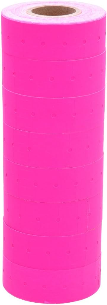 Fluorescent Pink Labels to fit Motex® MX5500 Price Guns 16 Pack (Free Ink roll Included)