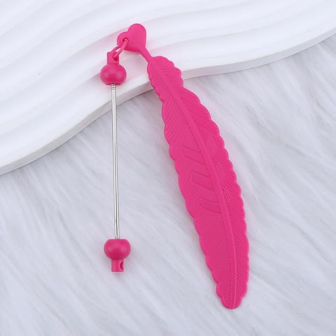 15 Packs Beadable Bookmarks with Bar Bulk Feather DIY Blank Bookmark for Beads Jewelry Pendants Charms Beading Book Make Marks Craft Colorful (13 Colors)