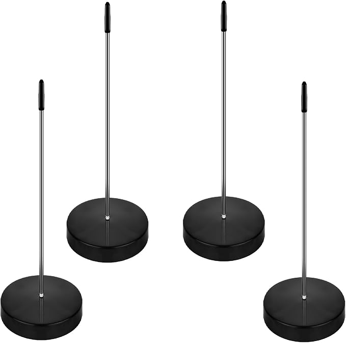 4 Pack Ticket Spike, Metal Bill Holder, Straight Rod Spike, Reliable Receipt Holder Spike for Organizing Tickets, Bills, and Notes in Restaurants, Offices, and Hotels (Black)