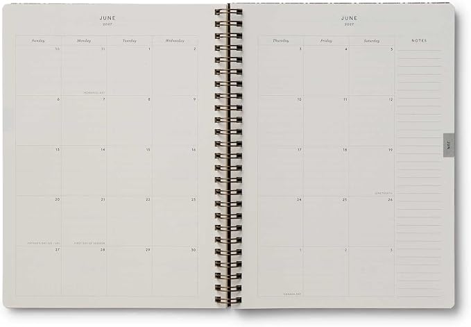 RIFLE PAPER CO. 2027 Sage Hydrangea 12-Month Softcover Spiral Planner, Includes Sections for Monthly Views, Contacts, Celebrations, Includes Pockets for Storage