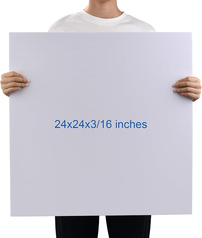 Foam Board 24 x 24 x 3/16" (5mm) - 12 Pack - White Poster Board, Acid Free, Double Sided, Rigid, Sign Board Foamboard for Mounting, Crafts, Paintings Prints, Art, Display, Presentation and Projects