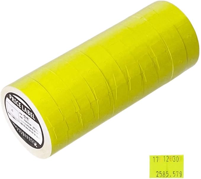 MX-6600 Price Gun Labels, 2 Line Pricemarker Labels Paper for Price and Date Guns, Suitable for MX-6600, MX-6602, G6000, YH-689, 5000pcs-10 Roll (Without Gun) Yellow