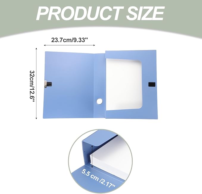 M&G File Organizer Box, Blue A4 Plastic Storage File Boxes File Folder Document Boxes Cabinet Archives Cases Boxes with Lid for Bank Office Home, 12.6 x 9.33 x 2.17 Inch