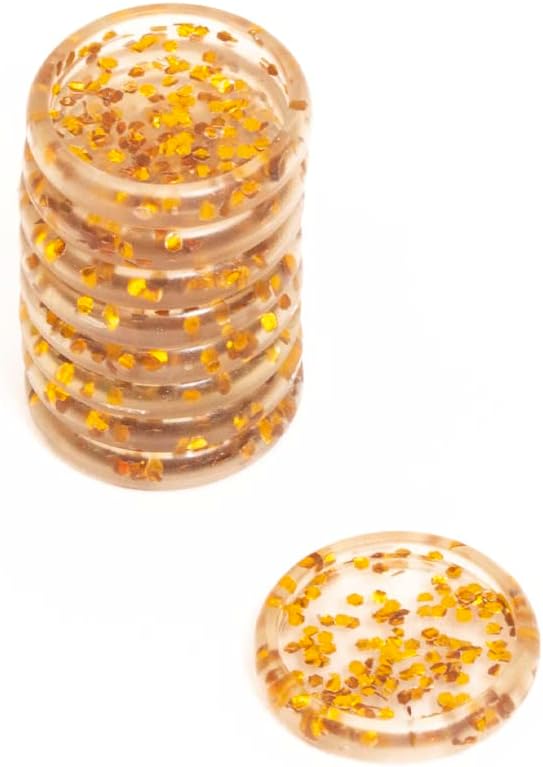 Craftelier - Plastic Glitter Disc S-Rings for Scrapbooking Binding for Planners, Agendas, Notebooks or Albums | Pack of 9 pcs. 25 mm Diameter - Gold Colour