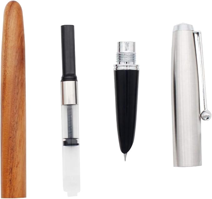 Gullor Jinhao 51A Stainless Steel Cap Transparent Pen Pen Set Stationery School Office Supplies Stationery Gifts, EF Nib.