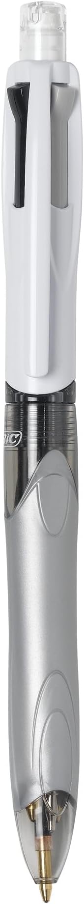 BIC 4-Color 3+1 Retractable Ballpoint Pen with Red, Blue, Black Ink and 0.7 mm Mechanical Pencil, 1-Count in Assorted Ink