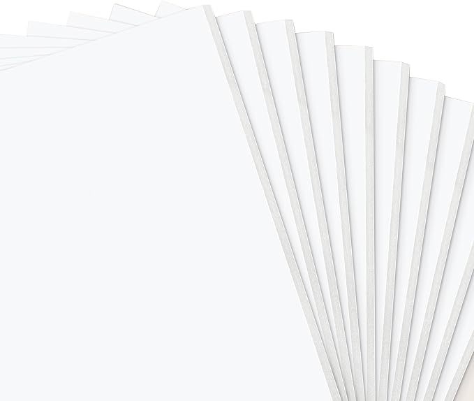 Golden State Art, Pack of 10, 1/8" Thick, 5x7 White Foam Boards (5x7, White)