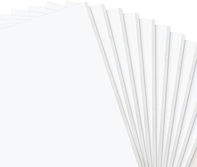 Golden State Art, Pack of 10, 1/8" Thick, 5x7 White Foam Boards (5x7, White)