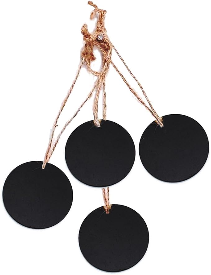 ULTNICE 10Pcs Small Blackboard Pendant with Hemp Rope Double-Sided Mini Chalkboard Signs for Home Decor Wedding Tags and DIY Crafts