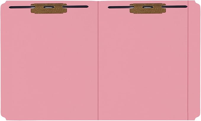 Top Tab File Folder, Pink, 2 Fasteners (2B1&3), 11 Point Reinforced Straight-Cut Tab, Letter Size, 50/Box