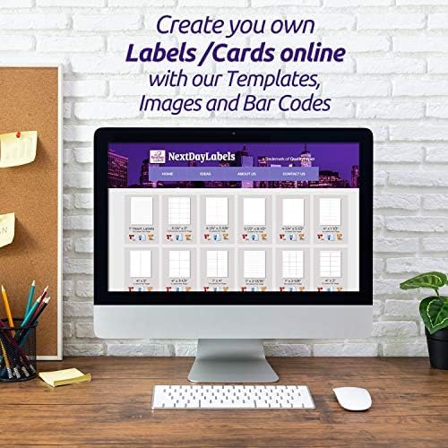 NextDayLabels 4.25x5.5 Inch Rectangle Stickers White Blank Labels for Laser Inkjet Printer - 4 Per Sheet Self-Adhesive Shipping Mailing Address Made in USA - 4000 Labels