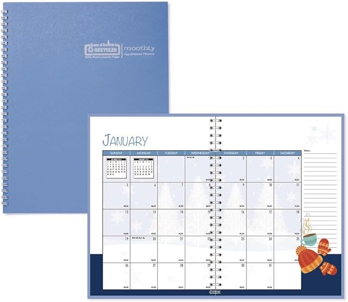 House of Doolittle 10 in. x 7 in. 12-Month (Jan to Dec) 2026 Seasonal Monthly Planner - Illustrated Seasons Artwork/Light Blue Cover