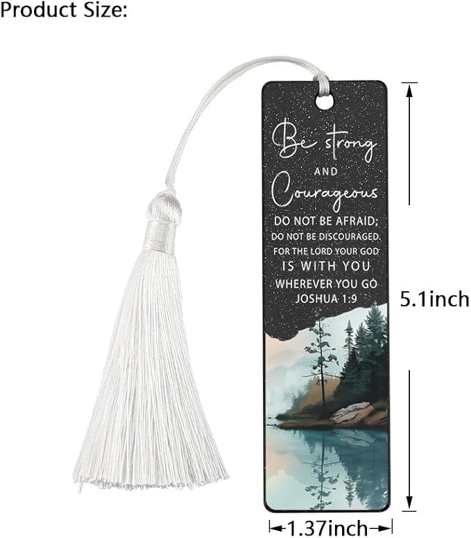 Christian Encouragement Bookmark, Empowering Gift for Believers, Heartening Present for Spiritual Readers, Believer Eempowerment Gift, Unique Forest & Scripture Design Bookmark, WCB34