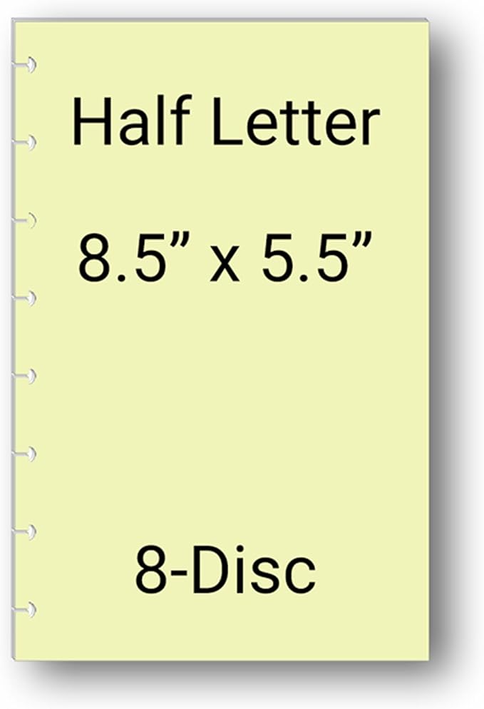 2026 Monthly Refills for 8-Disc Planners, Monthly Calendar for Junior, (Half Letter) Size Planners, FeroniArt Inserts Compatible with Happy Planner ARC and TUL (B/W, 8-Disc)