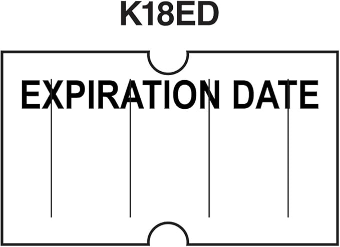 Labels to fit: Motex MX5500, Towa GS Series,Halmark Model H, Kenco 18-8,000 Labels by Kenco (Expiration Date)