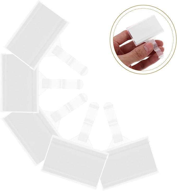 ULTECHNOVO 20pcs Plastic Hanging Shelf Label Holders Price Tag Protectors for Retail and Supermarket Use Easy Attachment for Product Information