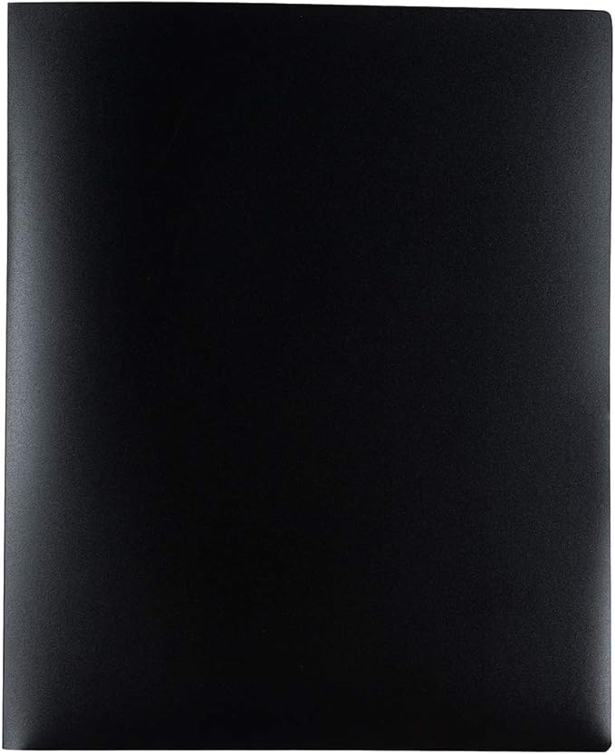 JAM PAPER Heavy Duty Plastic Multi Pocket Folders - 4 Pocket Organizer - Black - 2/Pack