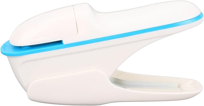 Zunate Stapleless Stapler for Home, School, and Office Use, Portable No Staple Binder with 8-Sheet A4 Paper Capacity, Compact ABS Design, White