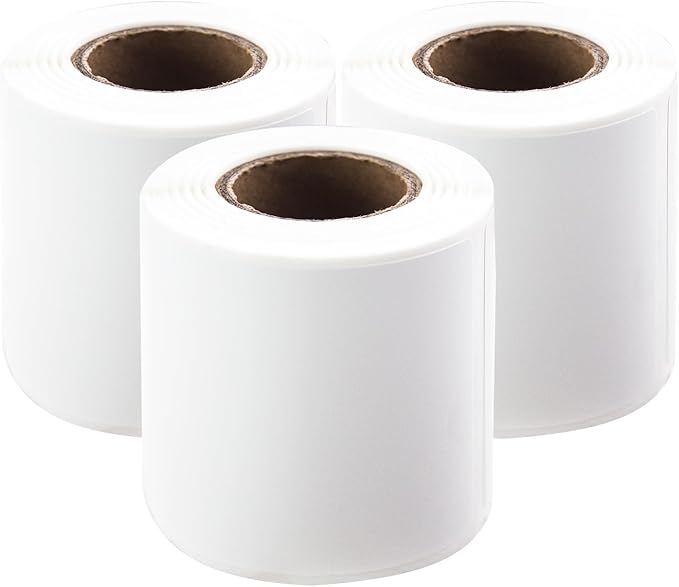PUQU 50x80mm Direct Thermal Sticker Labels, Self-Adhesive All-Purpose Label Maker Tape, Compatible with AQ/Q1 Series Label Printer, Refills Standard Laminated Office Labeling, 3 Rolls
