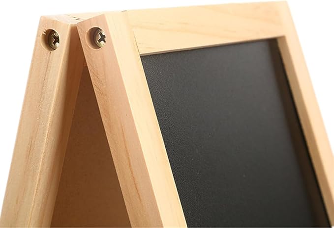 Small Wooden Tabletop Chalkboard Easel Signs with Stand, Folding A Frame Double-Sided Chalkboard Easel Sidewalk Board, Mini Food Signs Menu Board Message Display Board, Black(7.5" x 11.8")