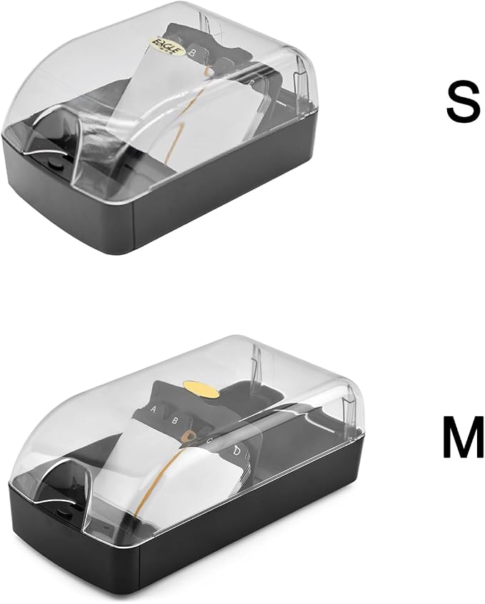 Business Card Box, Lightweight Desk Organizer with Clear Lid Storage up to 350 Cards Credit Cards Holder File Box Storage for Tabletop Office (2)