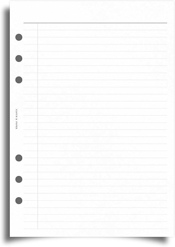Cloth & Paper Task Planner Inserts – A5 Size 5.8 x 8.3 Inches | 6-Ring To-Do List 15 double sided Daily Planner Organizer Refills | Minimalist Design | Premium Paper for Notes & Reminders