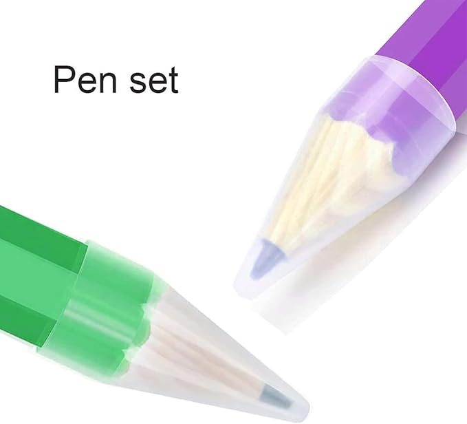 BUSHIBU Giant Pencil, 14 Inch Big Jumbo Pencils, Funny Oversized Huge Comically Large Pencil with Cap for Prop/Gifts/Decor(Green/Purple)