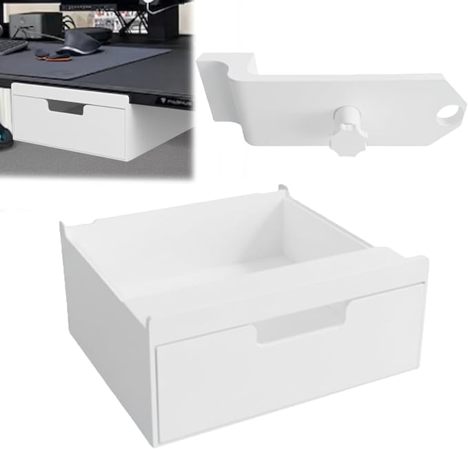 Magnetic Drawer for Secretlab Magnus Organizer Desk,Under Desk Storage Large Tray Compatible with Magnus Pro/XL,Strong Magnetic Mount,Space-Saving Design,23x23x7.3cm (White)