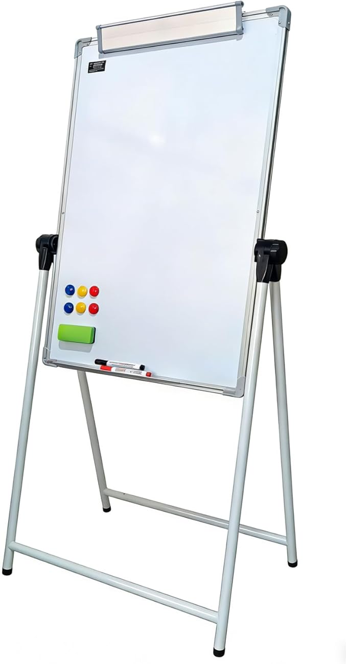 Upgraded A-Frame Whiteboard, 24 * 36‘’，360° Double-Sided Magnetic Dry Erase Board, Height Adjustable Standing Easel with Smooth Non-Slip Base for Home, Office, Classroom, Drawing